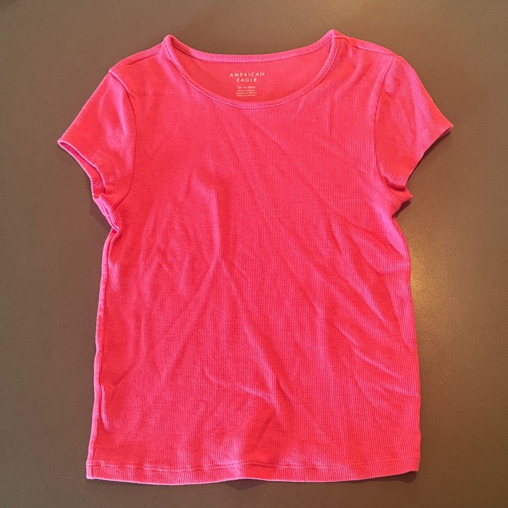 American eagle pink xs fitted shirt